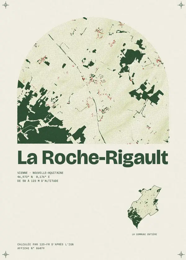 Affiche de La Roche-Rigault, calculée par 123-fr d'après l'IGN