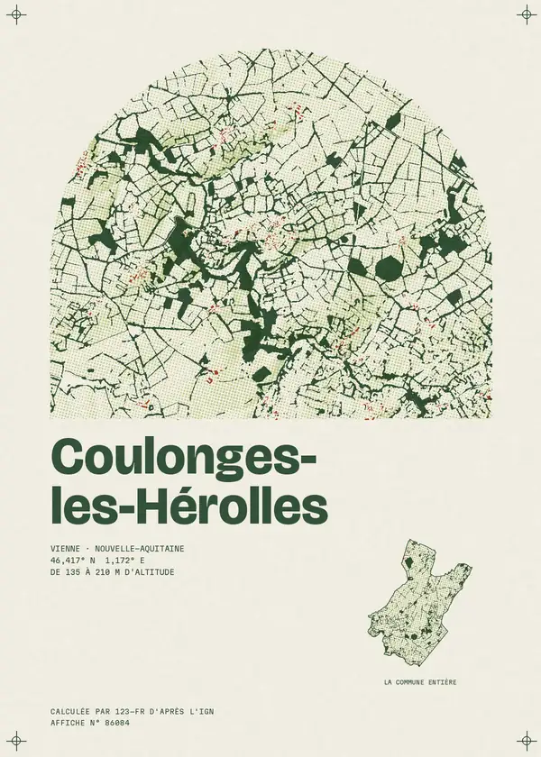 Affiche de Coulonges-les-Hérolles, calculée par 123-fr d'après l'IGN