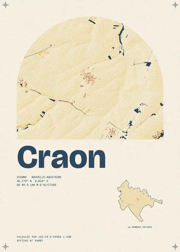 Affiche de Craon, calculée par 123-fr d'après l'IGN
