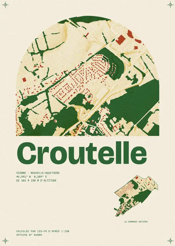 Affiche de Croutelle, calculée par 123-fr d'après l'IGN
