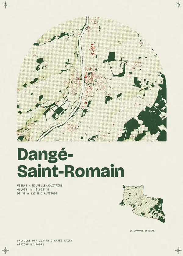 Affiche de Dangé-Saint-Romain, calculée par 123-fr d'après l'IGN