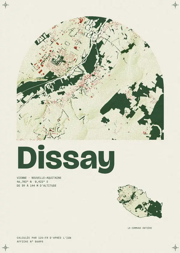 Affiche de Dissay, calculée par 123-fr d'après l'IGN
