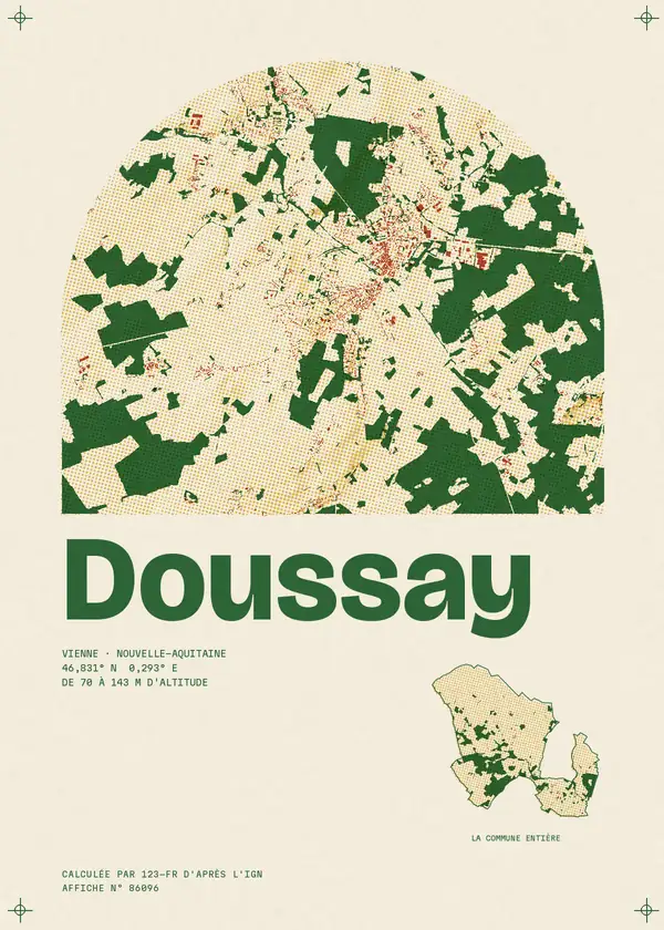 Affiche de Doussay, calculée par 123-fr d'après l'IGN