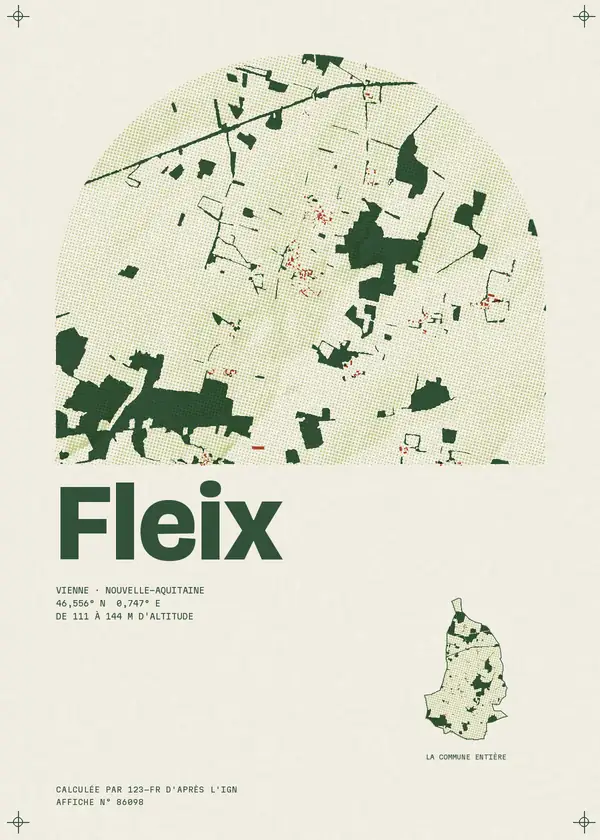 Affiche de Fleix, calculée par 123-fr d'après l'IGN