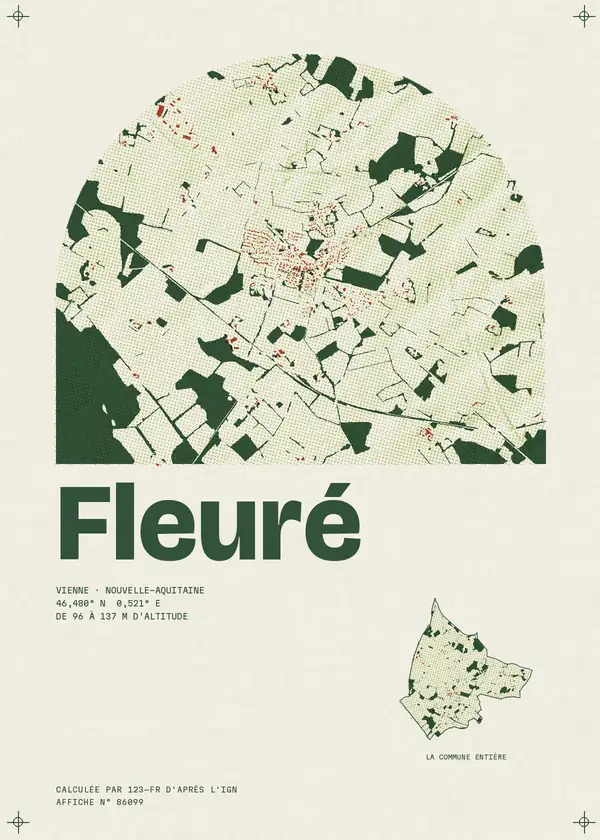 Affiche de Fleuré, calculée par 123-fr d'après l'IGN