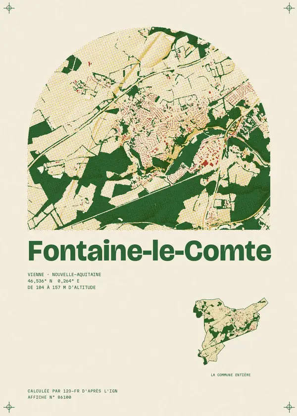 Affiche de Fontaine-le-Comte, calculée par 123-fr d'après l'IGN