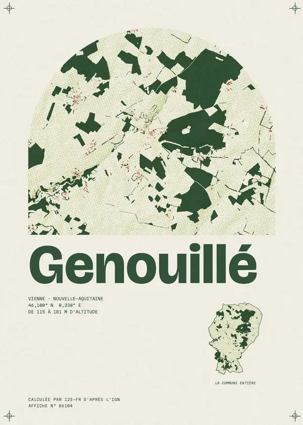 Affiche de Genouillé, calculée par 123-fr d'après l'IGN