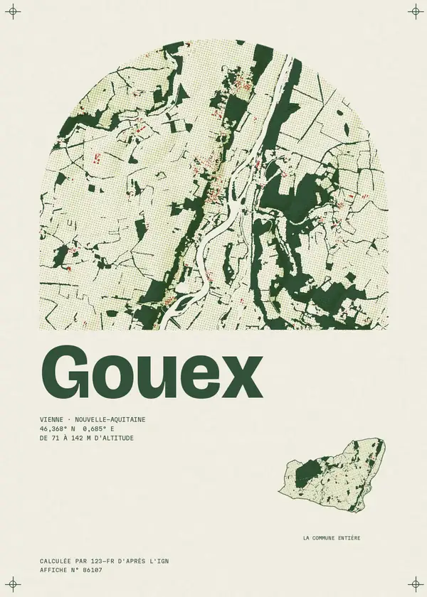 Affiche de Gouex, calculée par 123-fr d'après l'IGN