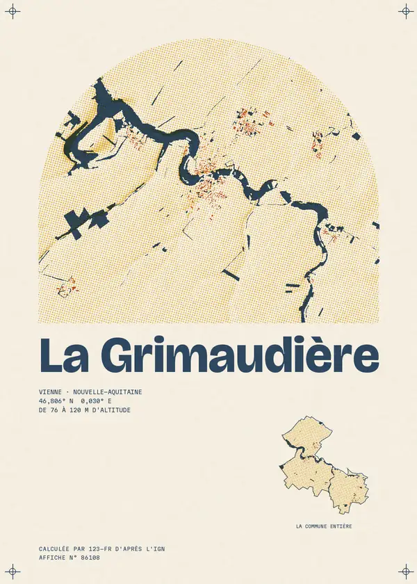 Affiche de La Grimaudière, calculée par 123-fr d'après l'IGN