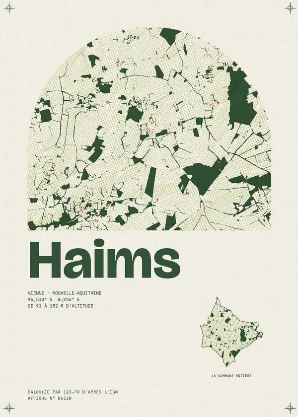 Affiche de Haims, calculée par 123-fr d'après l'IGN