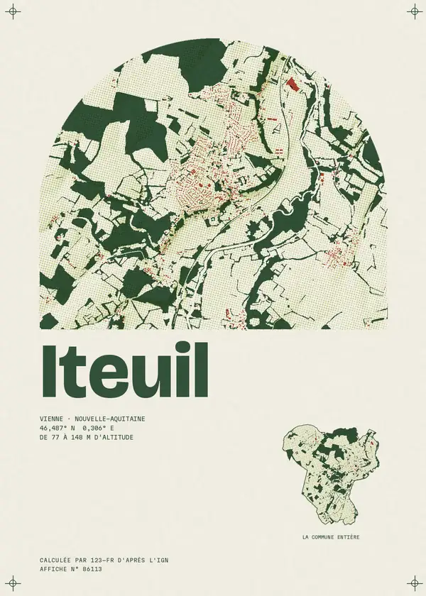 Affiche de Iteuil, calculée par 123-fr d'après l'IGN