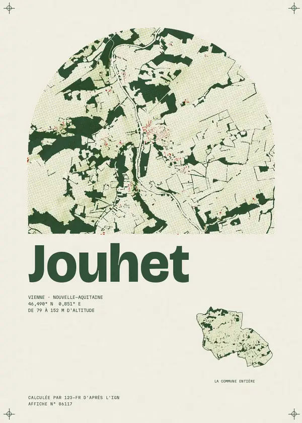 Affiche de Jouhet, calculée par 123-fr d'après l'IGN