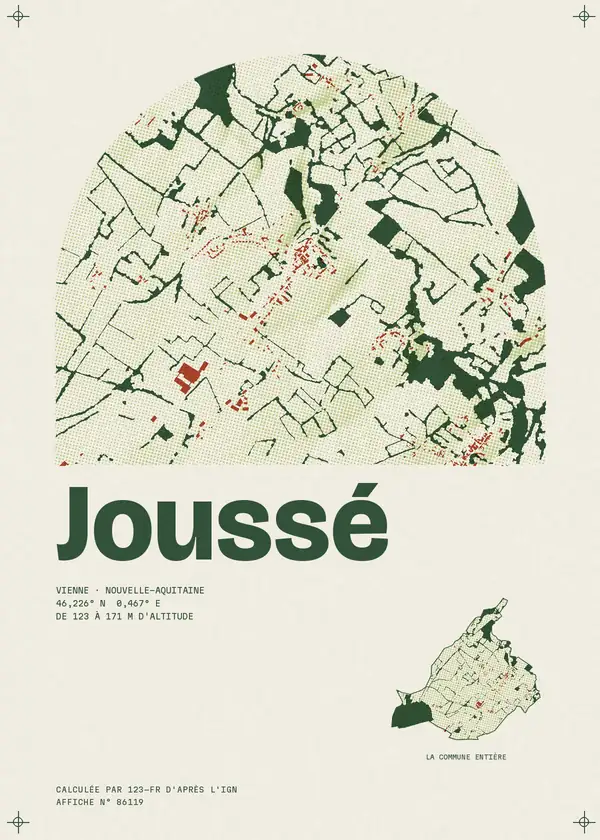 Affiche de Joussé, calculée par 123-fr d'après l'IGN