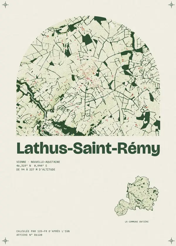 Affiche de Lathus-Saint-Rémy, calculée par 123-fr d'après l'IGN