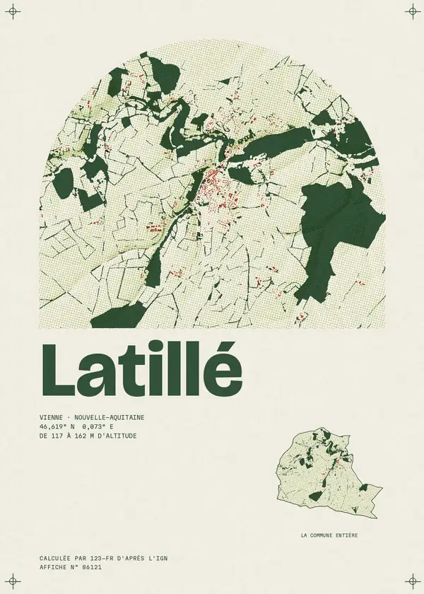 Affiche de Latillé, calculée par 123-fr d'après l'IGN