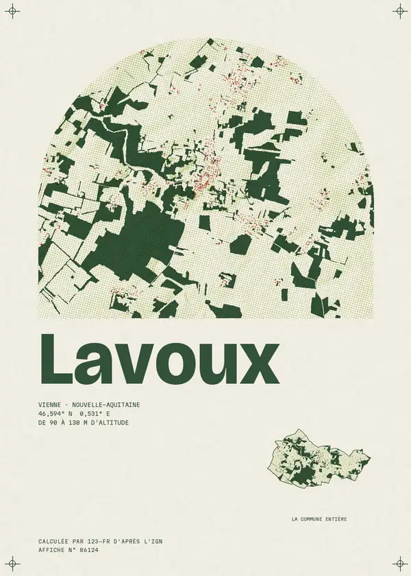 Affiche de Lavoux, calculée par 123-fr d'après l'IGN