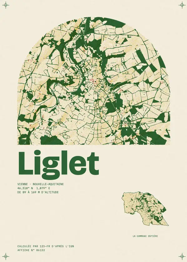 Affiche de Liglet, calculée par 123-fr d'après l'IGN