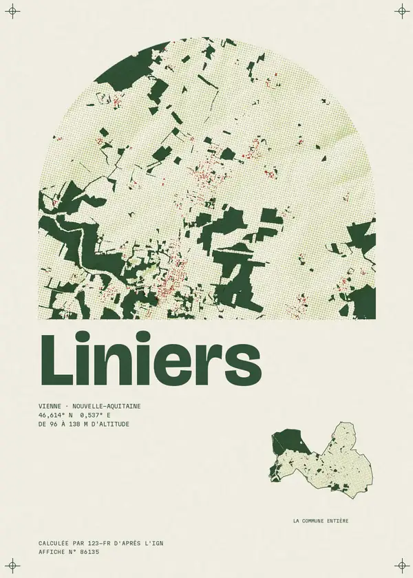 Affiche de Liniers, calculée par 123-fr d'après l'IGN