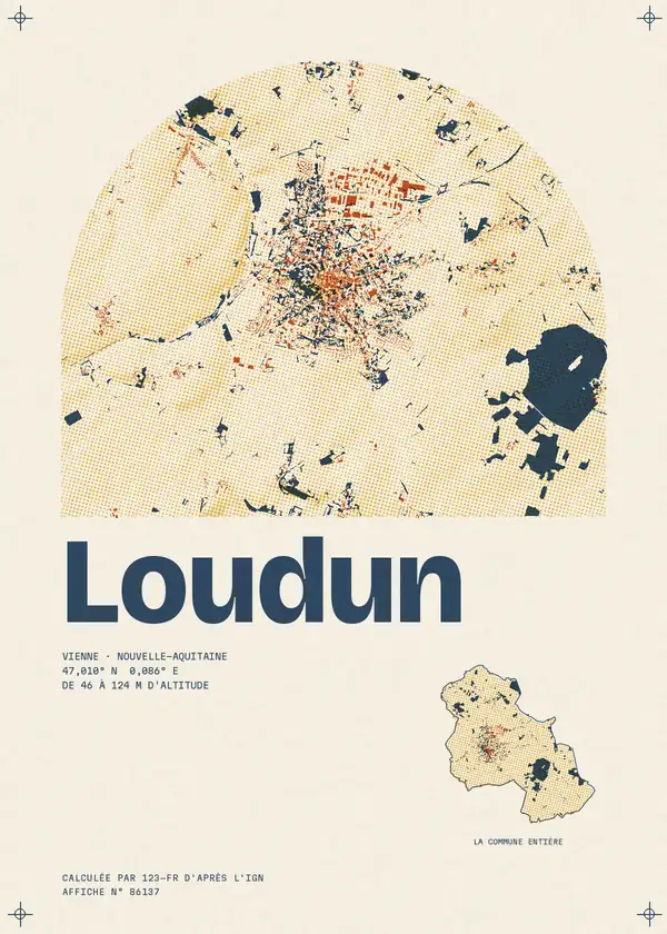 Affiche de Loudun, calculée par 123-fr d'après l'IGN