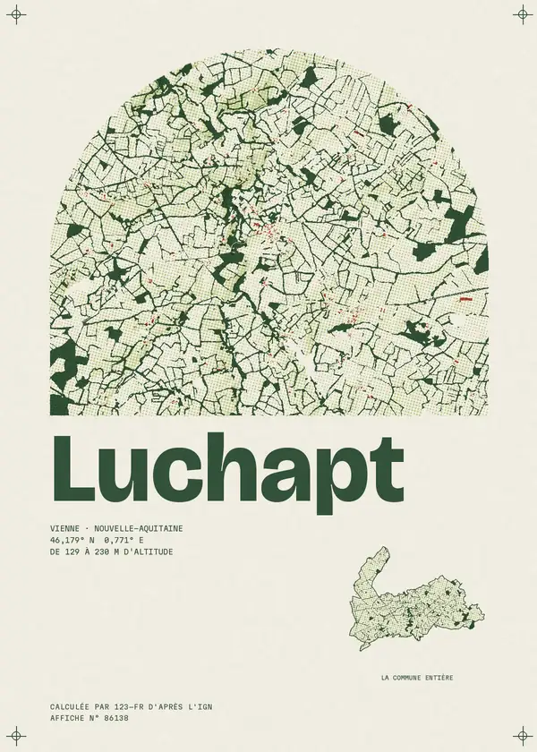 Affiche de Luchapt, calculée par 123-fr d'après l'IGN