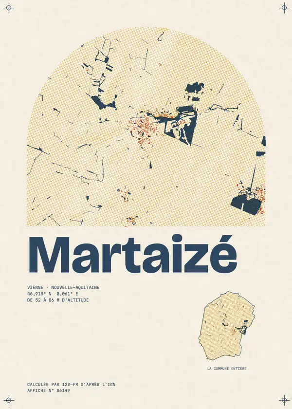 Affiche de Martaizé, calculée par 123-fr d'après l'IGN