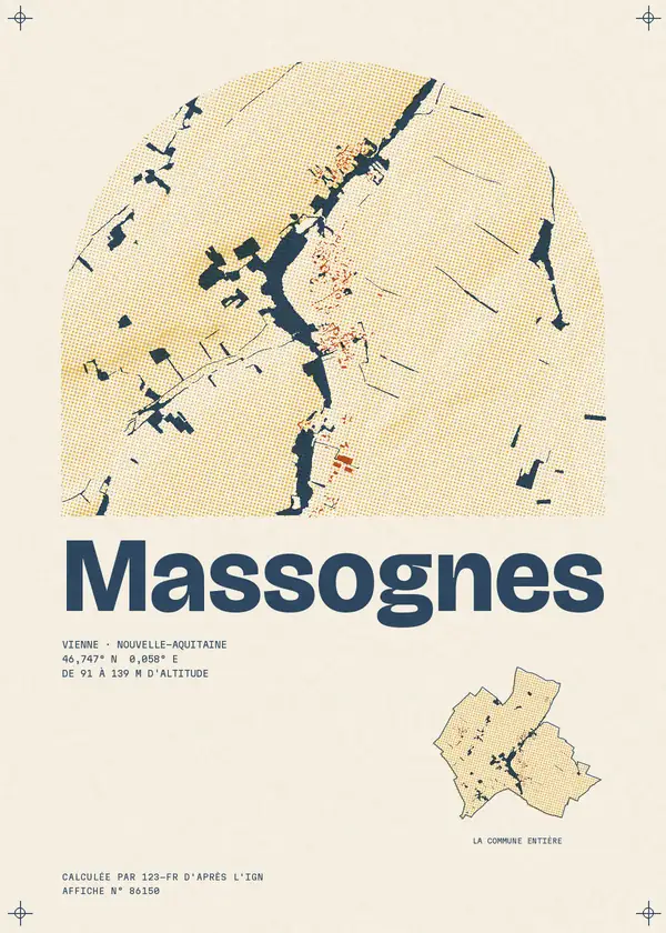 Affiche de Massognes, calculée par 123-fr d'après l'IGN