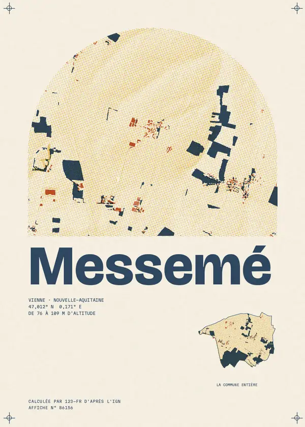 Affiche de Messemé, calculée par 123-fr d'après l'IGN