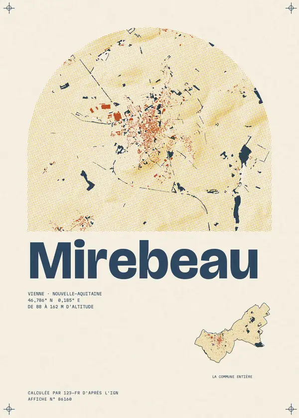 Affiche de Mirebeau, calculée par 123-fr d'après l'IGN