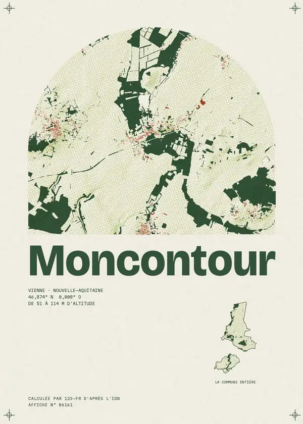 Affiche de Moncontour, calculée par 123-fr d'après l'IGN