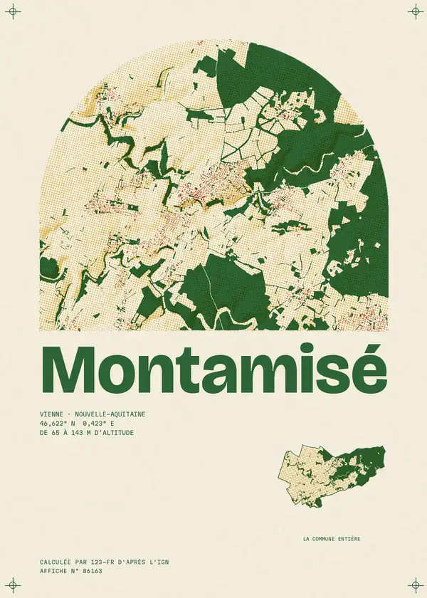Affiche de Montamisé, calculée par 123-fr d'après l'IGN