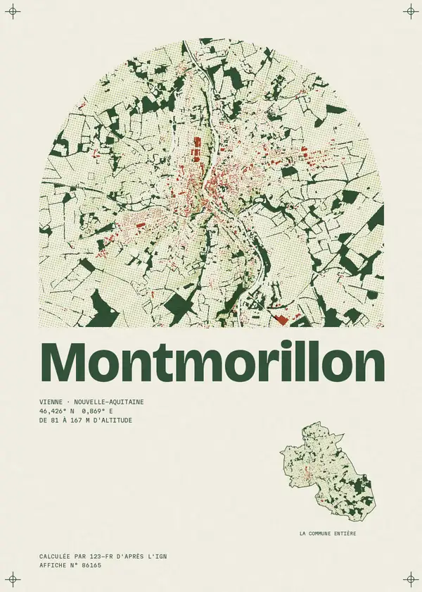 Affiche de Montmorillon, calculée par 123-fr d'après l'IGN