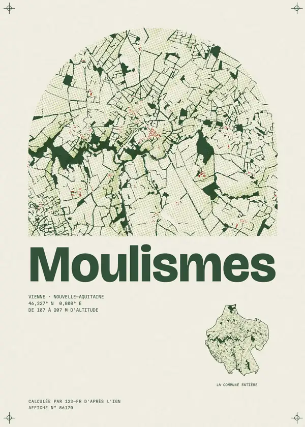 Affiche de Moulismes, calculée par 123-fr d'après l'IGN