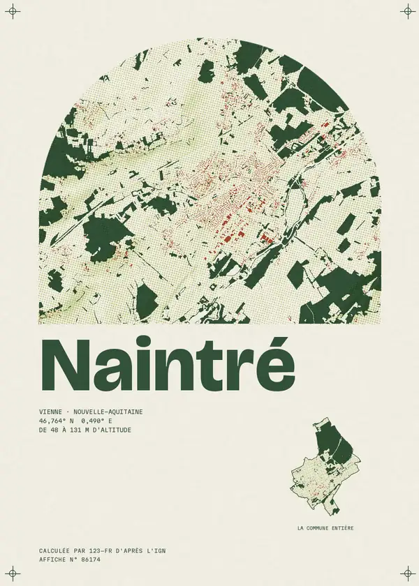 Affiche de Naintré, calculée par 123-fr d'après l'IGN