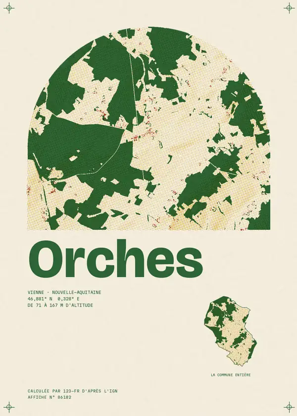 Affiche de Orches, calculée par 123-fr d'après l'IGN