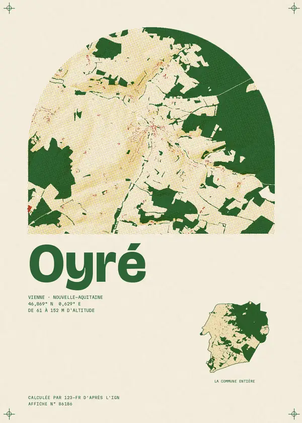 Affiche de Oyré, calculée par 123-fr d'après l'IGN