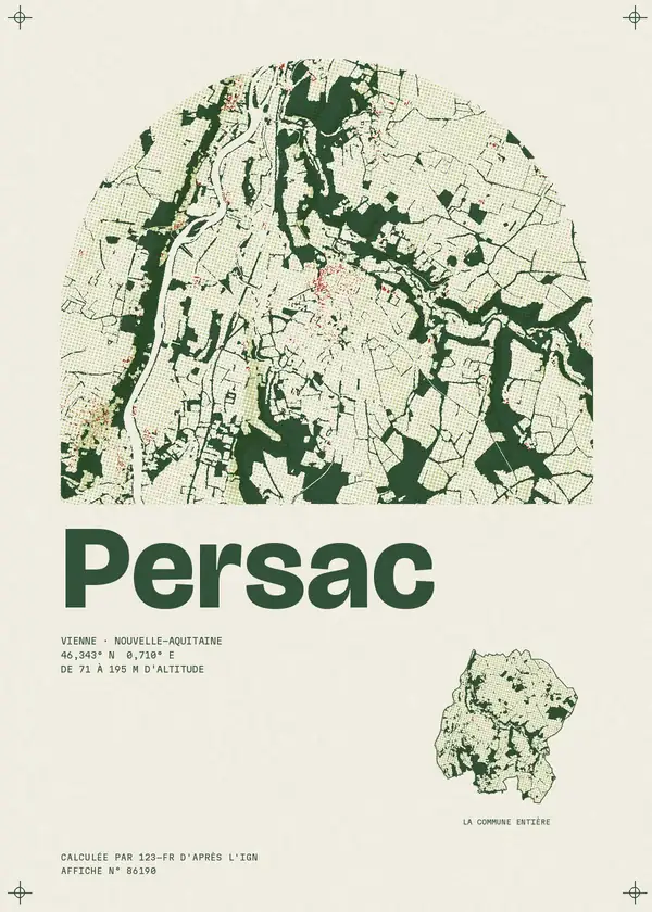 Affiche de Persac, calculée par 123-fr d'après l'IGN