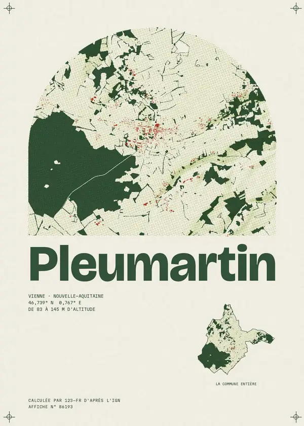Affiche de Pleumartin, calculée par 123-fr d'après l'IGN