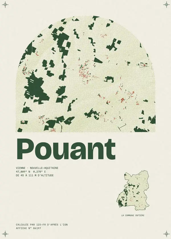 Affiche de Pouant, calculée par 123-fr d'après l'IGN