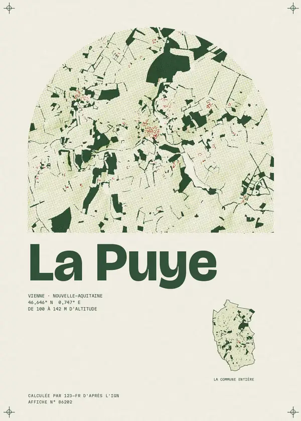 Affiche de La Puye, calculée par 123-fr d'après l'IGN