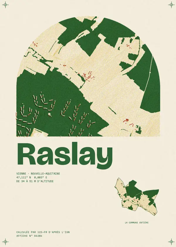 Affiche de Raslay, calculée par 123-fr d'après l'IGN