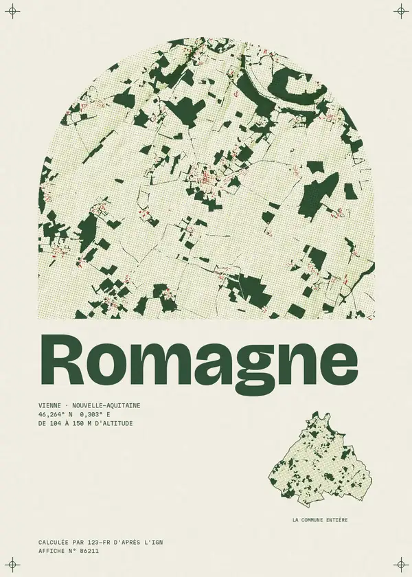 Affiche de Romagne, calculée par 123-fr d'après l'IGN