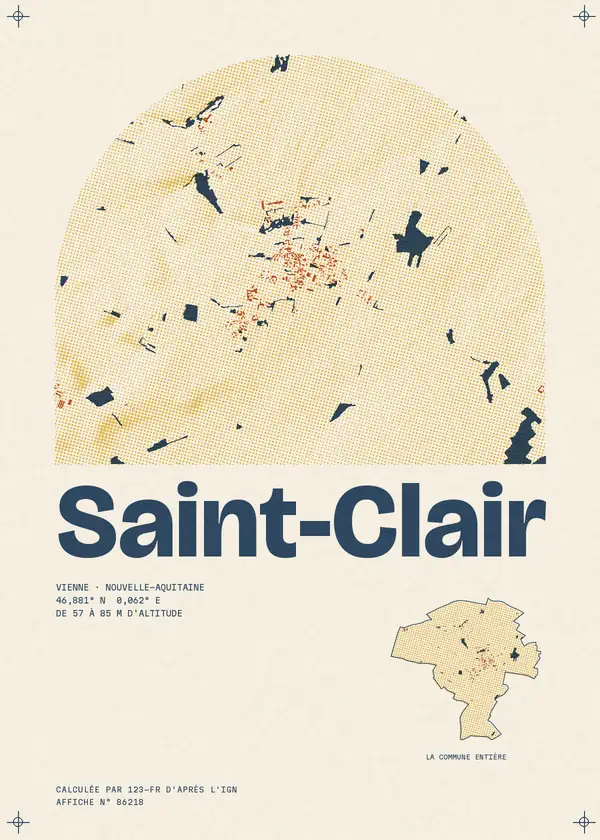 Affiche de Saint-Clair, calculée par 123-fr d'après l'IGN