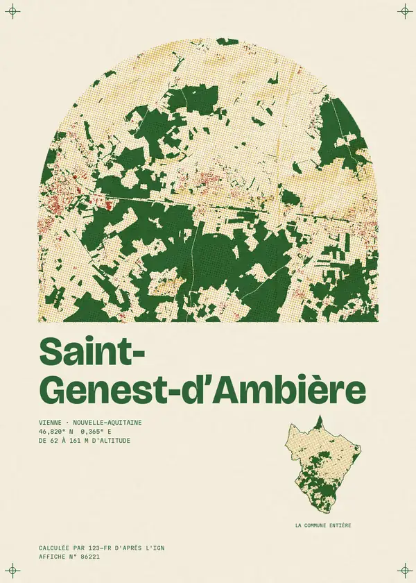 Affiche de Saint-Genest-d'Ambière, calculée par 123-fr d'après l'IGN