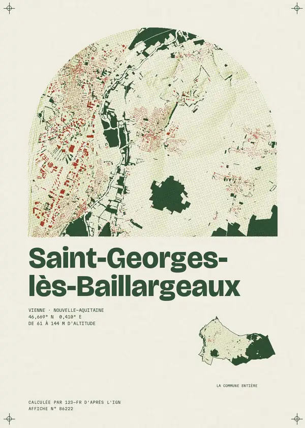 Affiche de Saint-Georges-lès-Baillargeaux, calculée par 123-fr d'après l'IGN