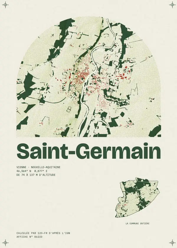 Affiche de Saint-Germain, calculée par 123-fr d'après l'IGN