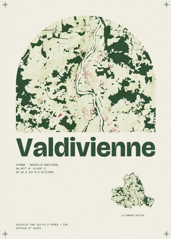 Affiche de Valdivienne, calculée par 123-fr d'après l'IGN