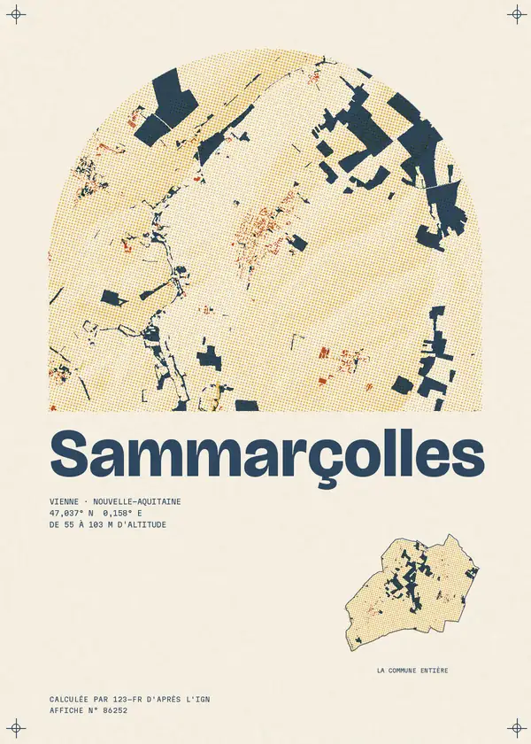 Affiche de Sammarçolles, calculée par 123-fr d'après l'IGN