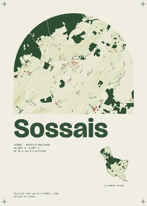 Affiche de Sossais, calculée par 123-fr d'après l'IGN