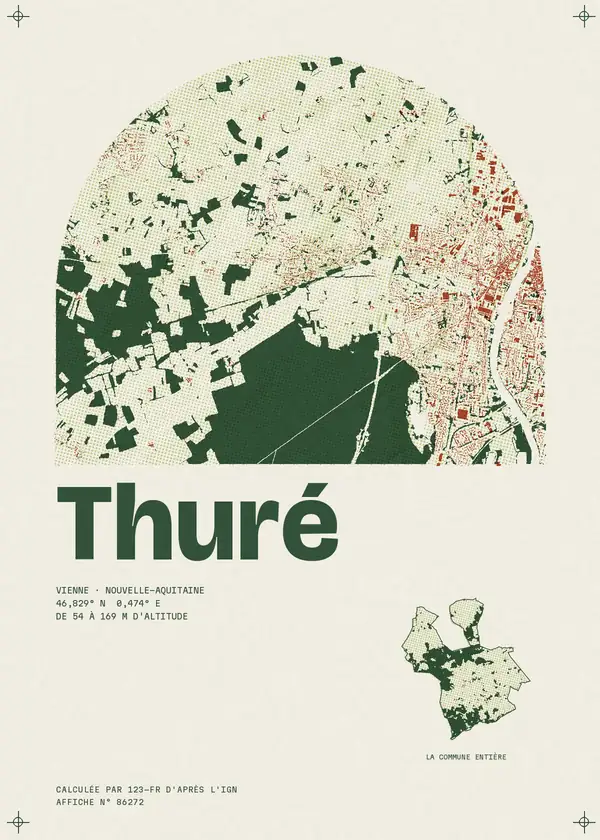 Affiche de Thuré, calculée par 123-fr d'après l'IGN