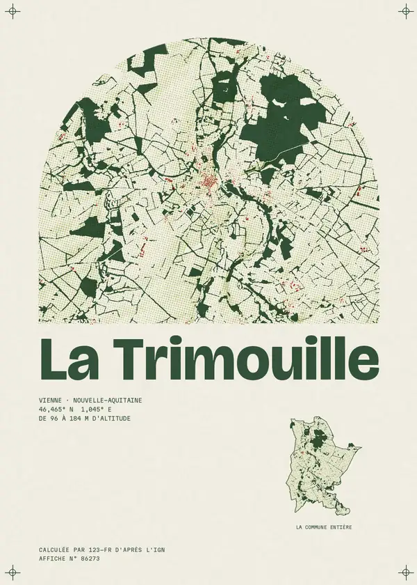 Affiche de La Trimouille, calculée par 123-fr d'après l'IGN
